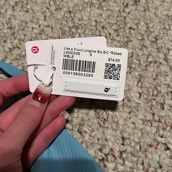 NWT Lululemon Like A Cloud Longline Bra B/C *Ribbed - Picture 2 of 5